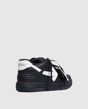 Off-White Out Of Office black leather sneakers M189C9L019