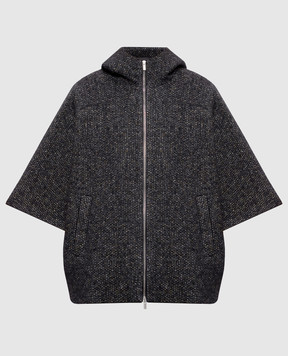Peserico Gray alpaca wool cape A2109808912