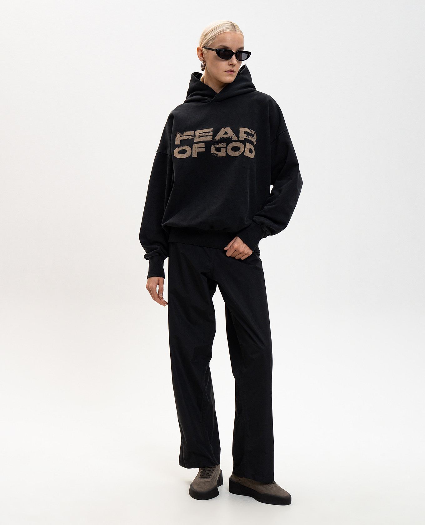 

Black hoodie with logo print Fear of God