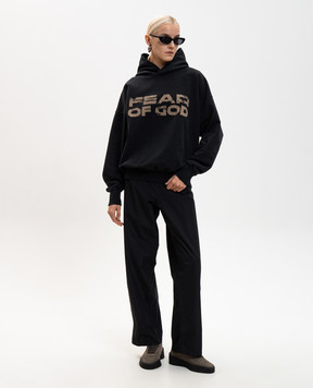 Fear of God Black hoodie with logo print FG25FW1212102BHF