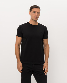 Trussardi Black T-shirt with embroidered emblem G0228000123NMTS01J01