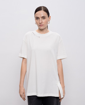 Twinset White T-shirt with applique 261AP2162