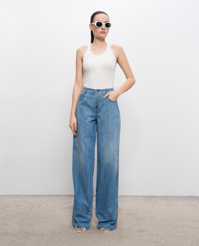 Ermanno Scervino Blue jeans with a worn effect D487P304FRQ