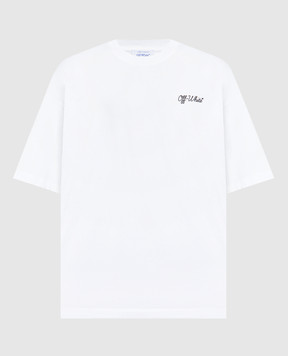 Off-White White T-shirt with contrast logo print 44MAA120S26J01D