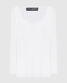 Dolce&Gabbana White ribbed top FXY35TJAIR5