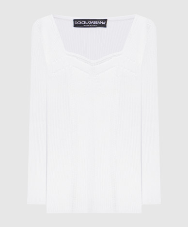 White ribbed top