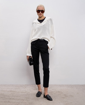 Brunello Cucinelli White openwork sweater M89302602