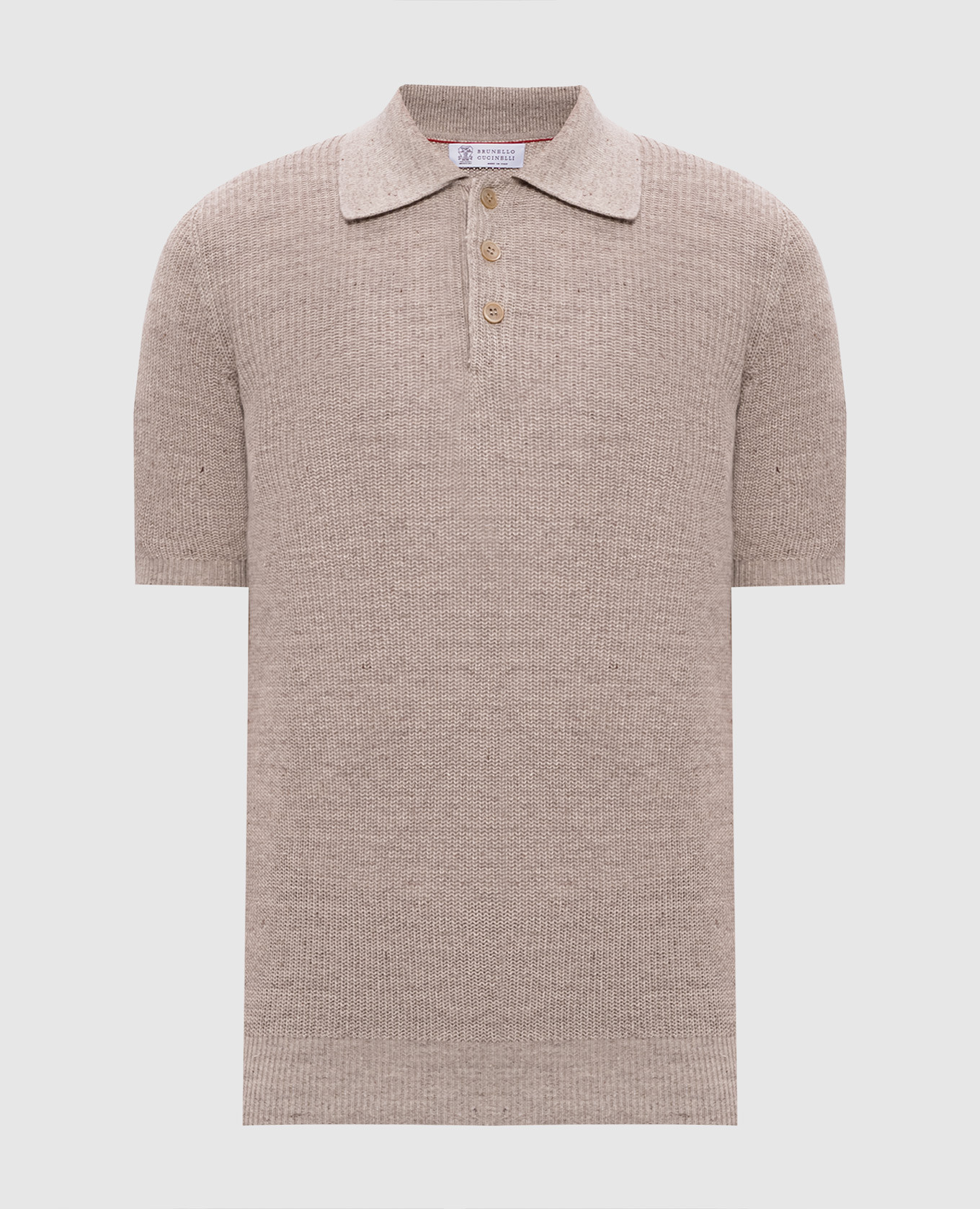 

Beige polo with linen Brunello Cucinelli