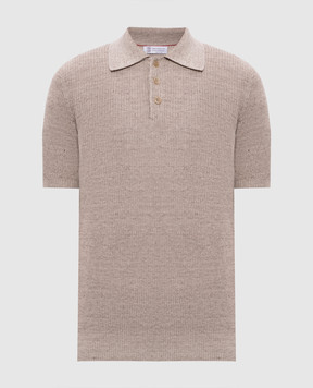 Brunello Cucinelli Beige polo with linen M2L707715