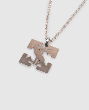 Off-White Silver chain with Dollar Arrow pendant OMOB16CS26MET001