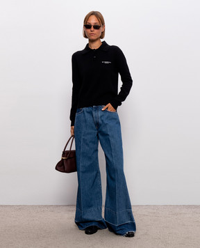 Givenchy Black wool and cashmere sweater with polo collar BW61J04ZTA