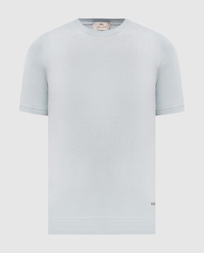 Enrico Mandelli Blue silk t-shirt 3K004A5645