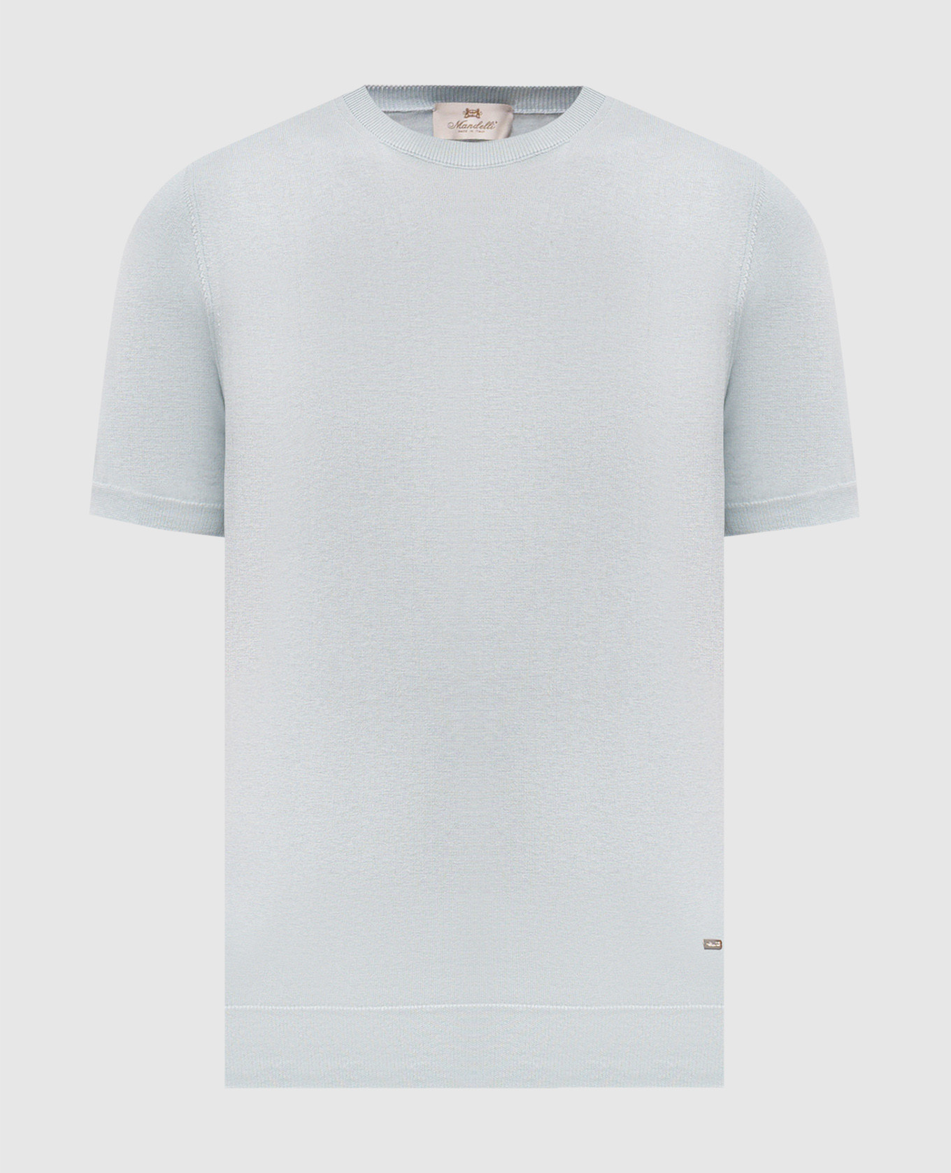 Blue silk t-shirt