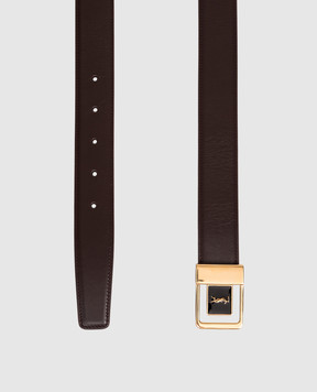 Saint Laurent Burgundy leather belt with emblem 732556AAB25