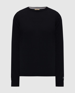Woolrich Blue sweater with logo embroidery CFWOKN0331MRUF0787