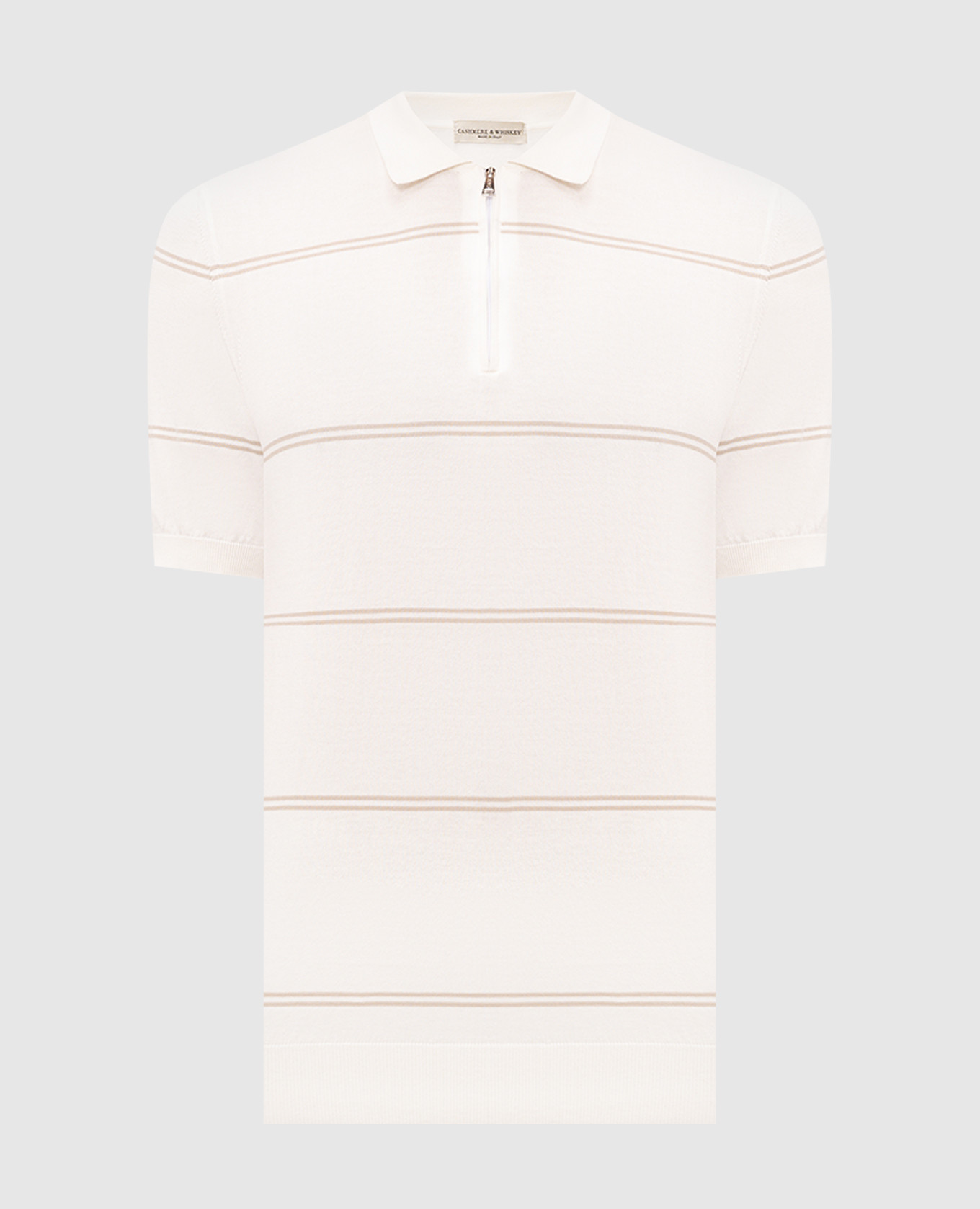 Ivory striped polo shirt