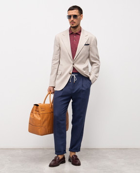 Brunello Cucinelli Burgundy polo M2L00315