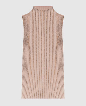 Peserico Beige ribbed top E99109F1809209