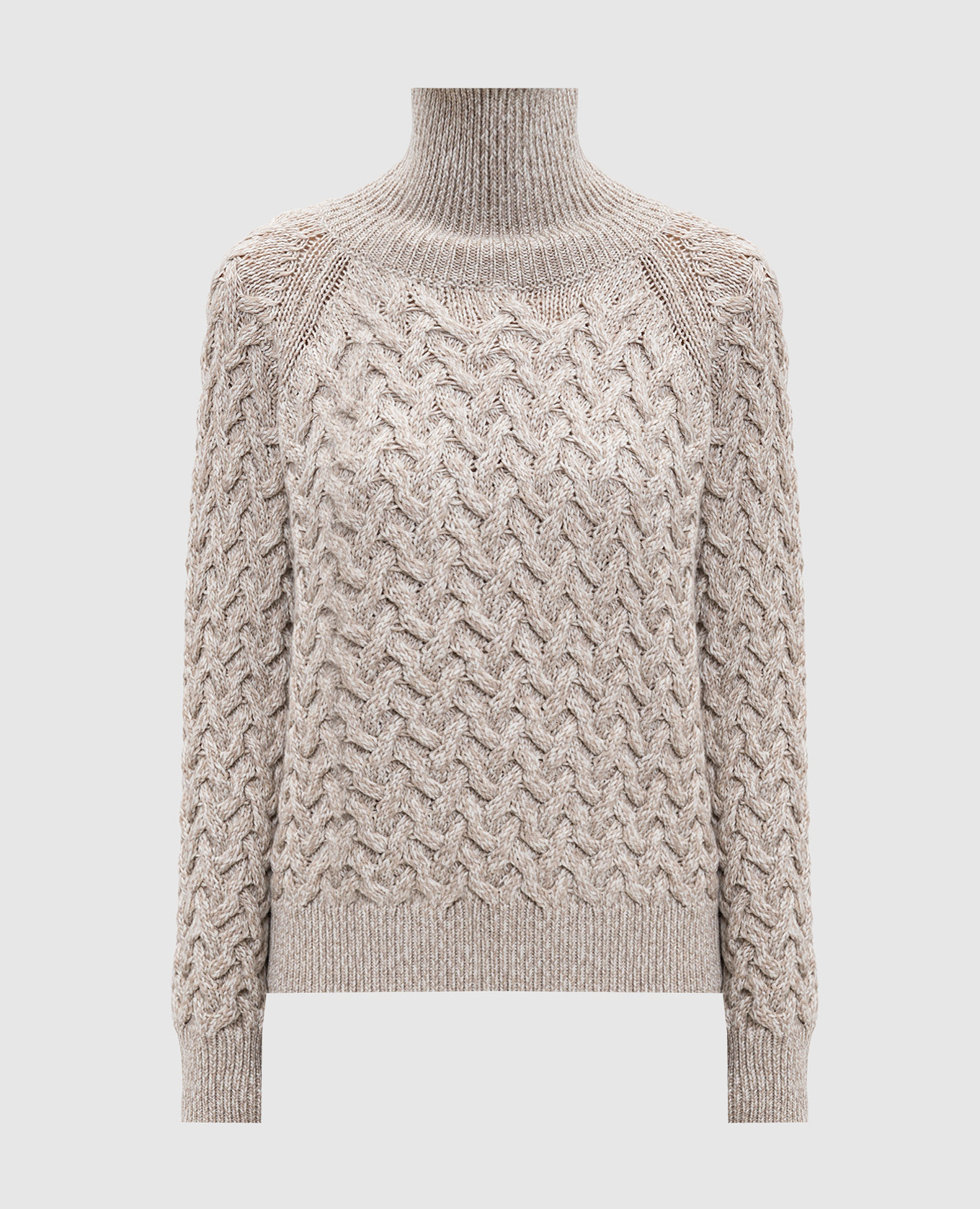 

Beige FIAMES wool sweater with pattern MooRER