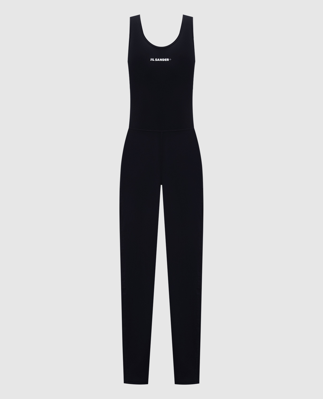 Black jumpsuit with logo print