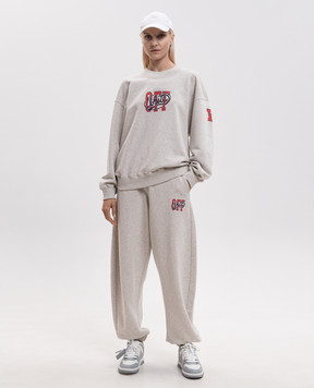 Off-White Beige melange sweatshirt with logo print 2FE00513T