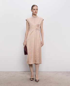 Peserico Pink midi dress with monil chain A02273B6638