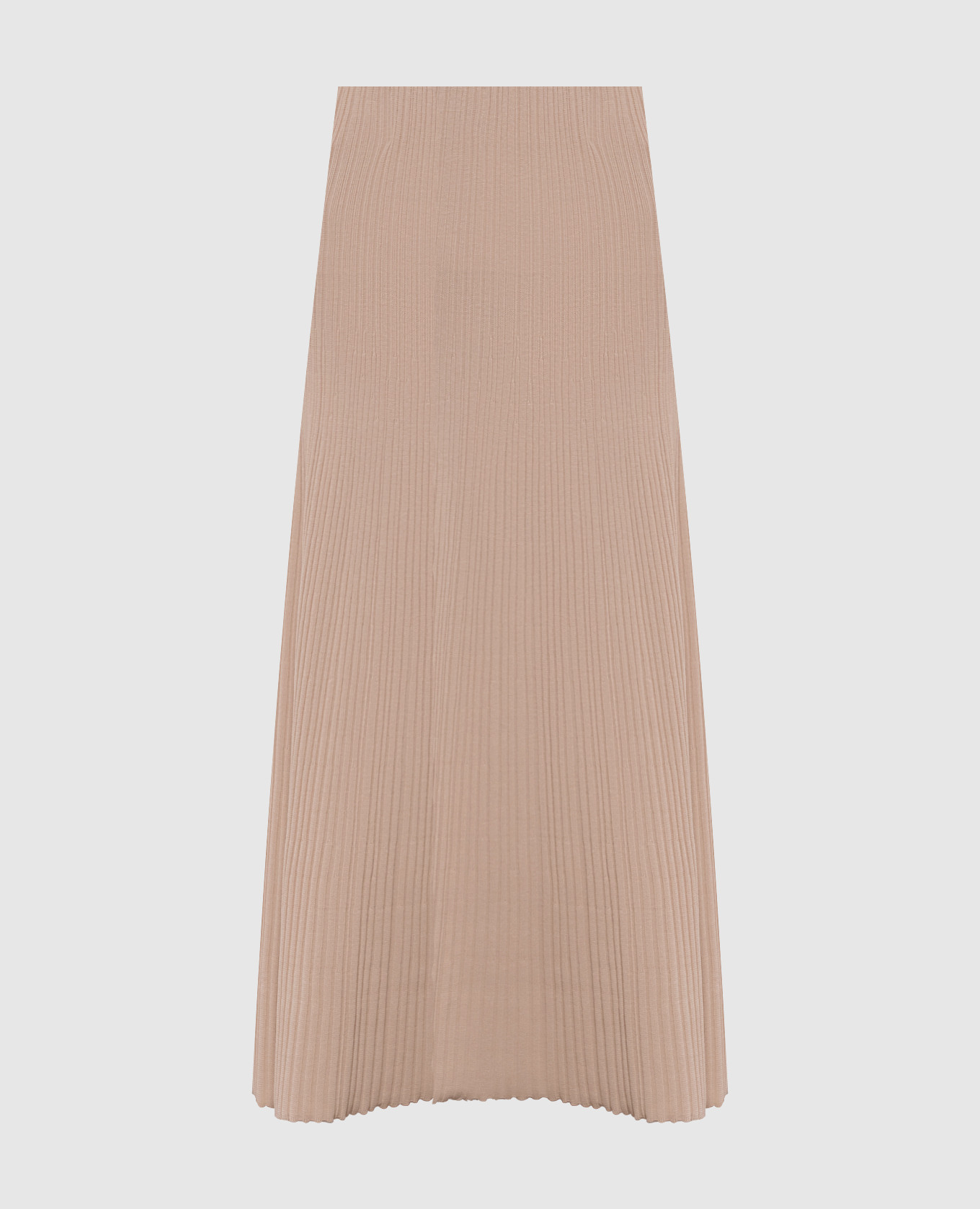 Jupe midi beige en soie