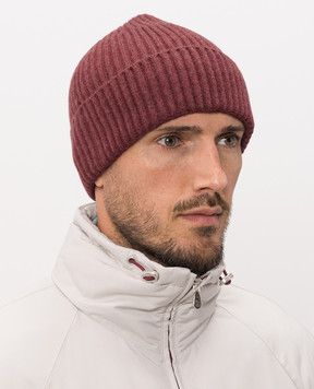 Brunello Cucinelli Burgundy cashmere hat M2293900