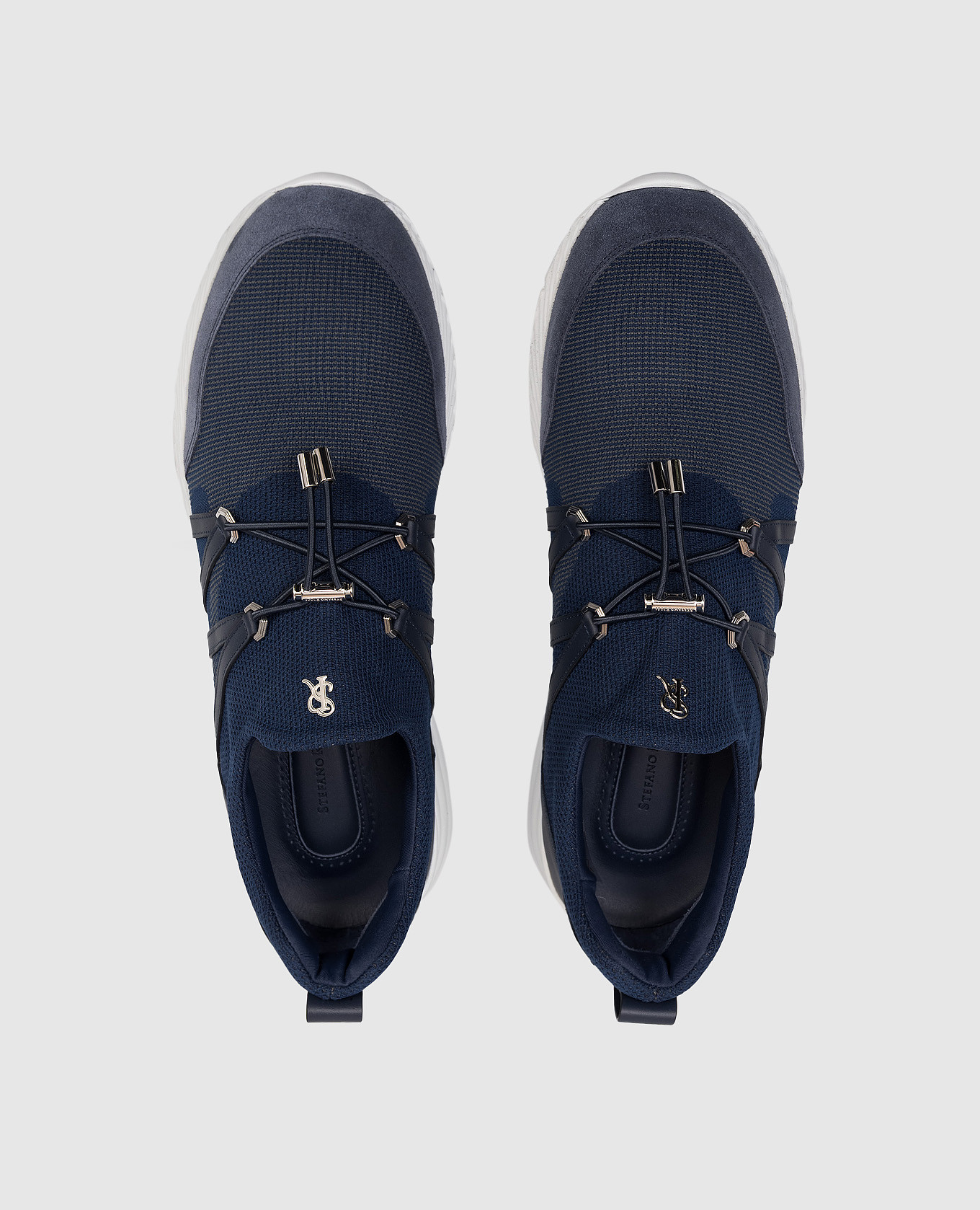 

Blue combination sneakers with monogram logo Stefano Ricci