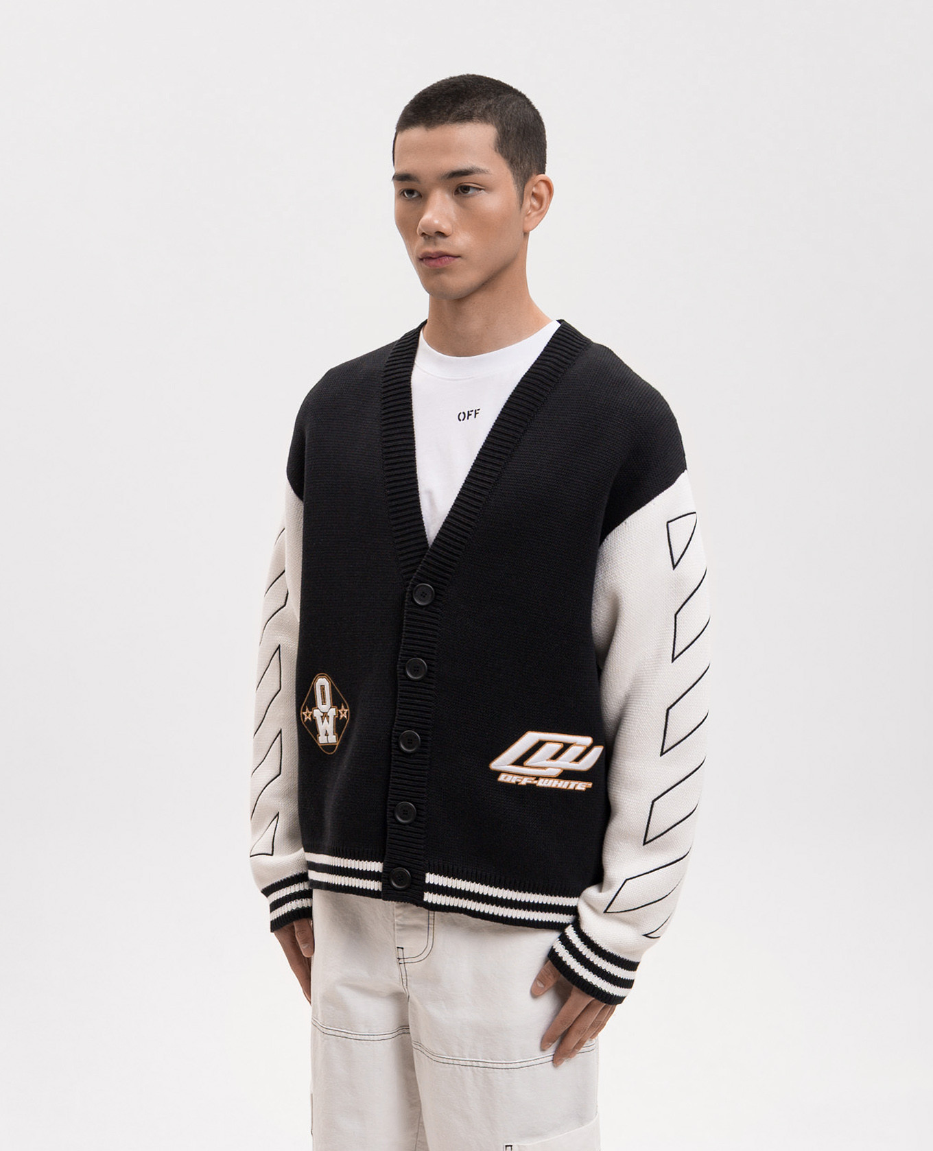Black cardigan with embroidery Off-White 3