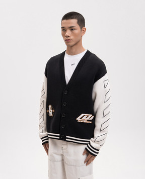 Off-White Black cardigan with embroidery 44MHB019S26K002