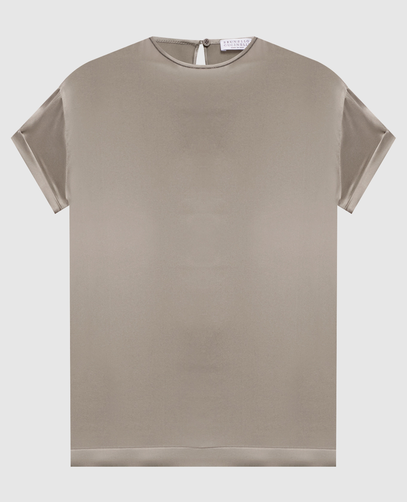 

Khaki silk blouse with chain Brunello Cucinelli