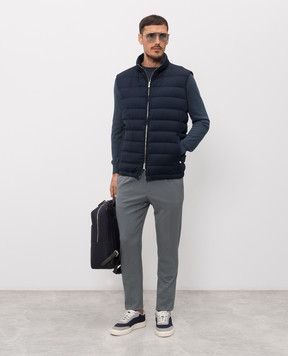 Enrico Mandelli Blue wool down vest 3T570A4531