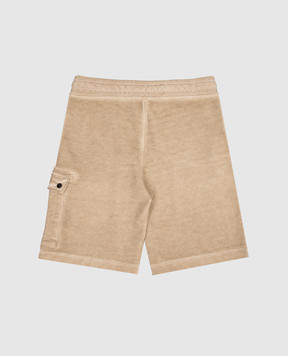 C.P. Company Children's khaki shorts with logo embroidery CUQ00PLEC0048