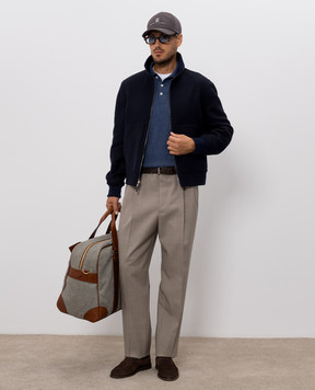 Brunello Cucinelli Blue cashmere polo shirt M2200295