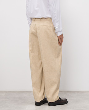 Dolce&Gabbana Beige linen, silk and hemp pants GP10DTFUTDB