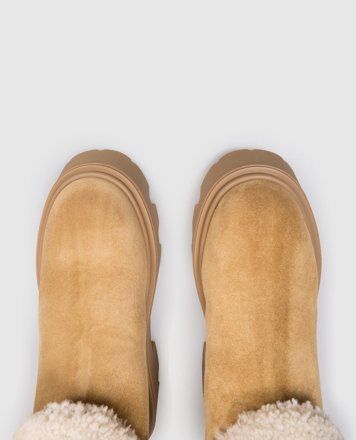 

Aurea Mid brown suede boots with fur Moncler