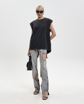 Off-White Butterfly grey top with vintage effect 2AC019S26JER001