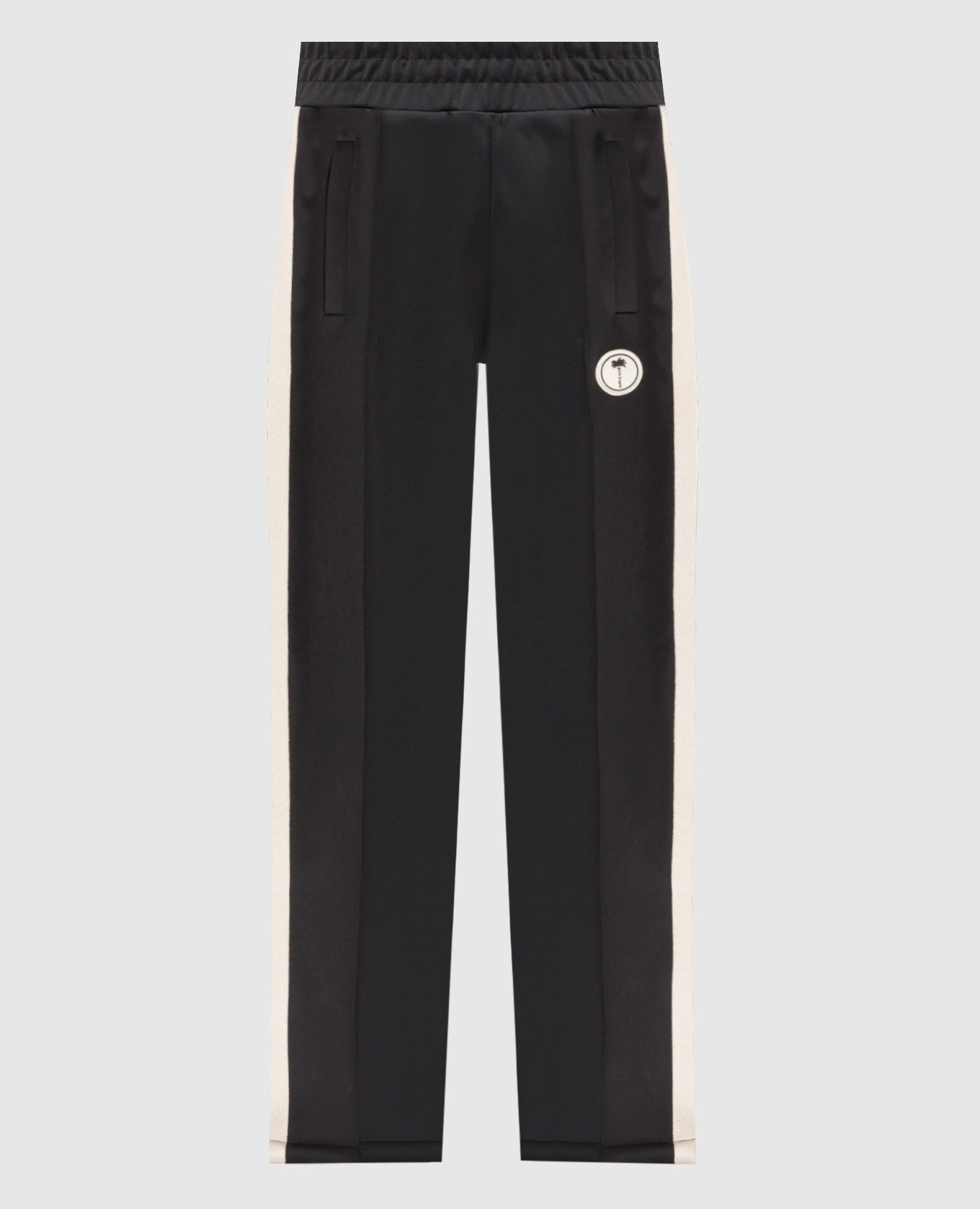 Black sweatpants with logo patch