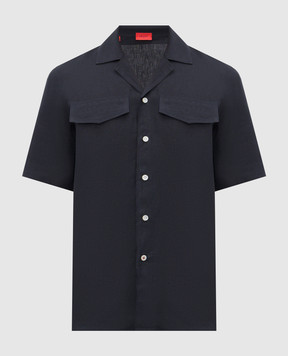 ISAIA Blue linen shirt CAM223P9110