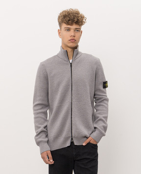 Stone Island Gray wool cardigan L2S155100012S01C4