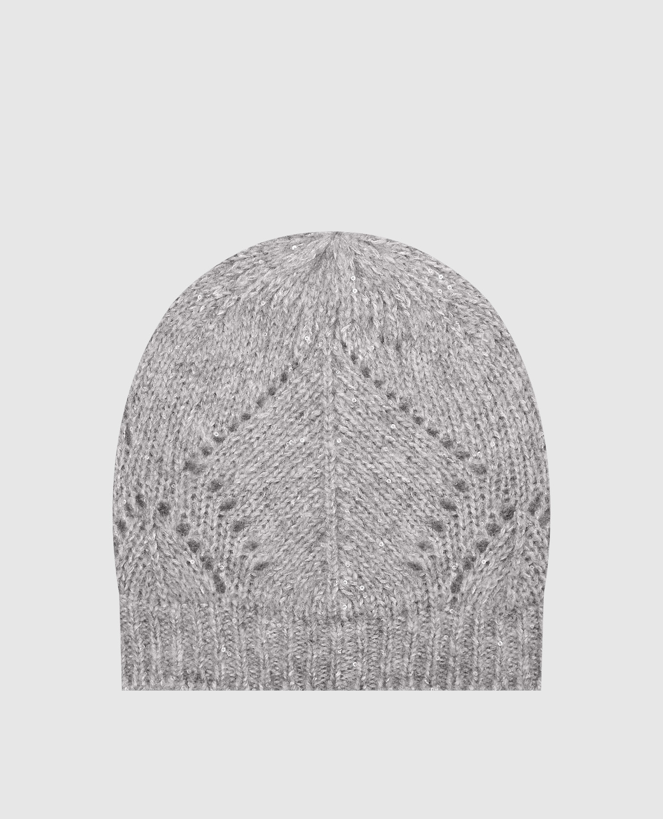 Gray alpaca wool hat Peserico