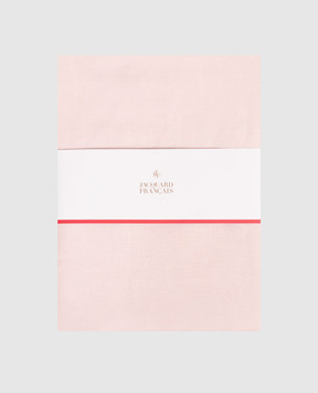 Le Jacquard Fraincais Tivoli pink round linen tablecloth 22499