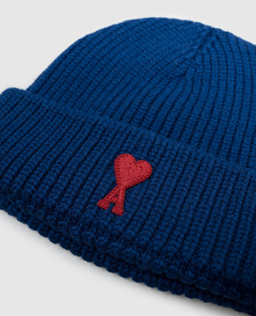 Ami Paris Children's blue wool hat KBO011018