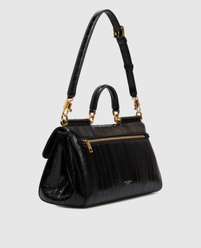 Dolce&Gabbana My Sicily black leather bag with logo plate BB7782B8291