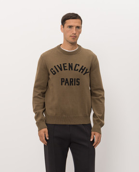 Givenchy Brown jumper with logo pattern BM90X94YQP