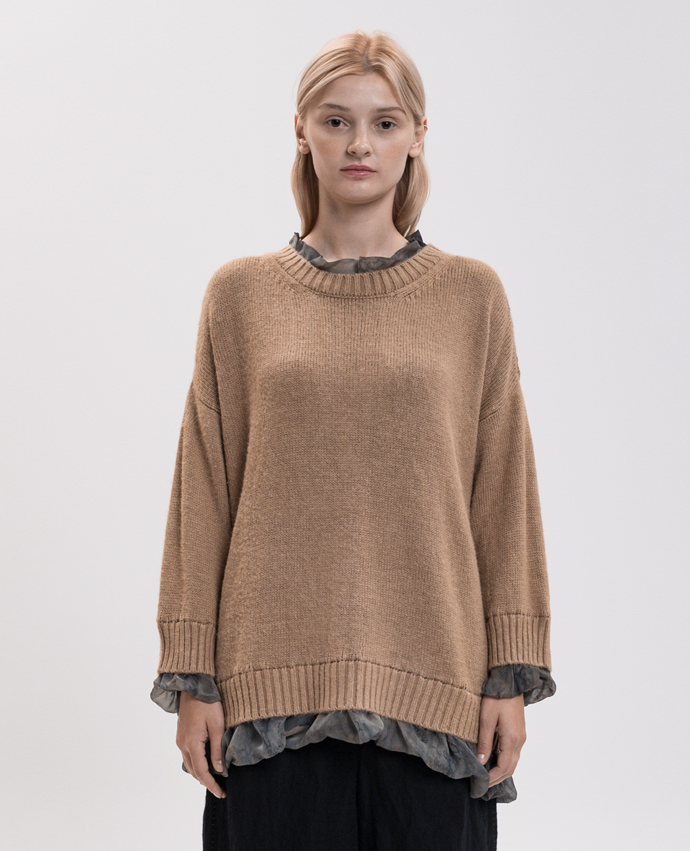 Brown silk sweater Masnada 3
