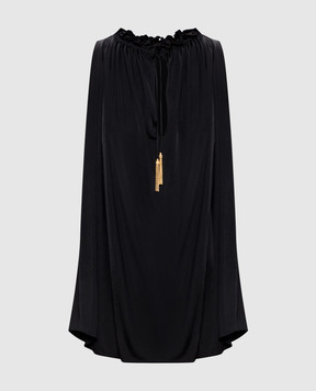 Balmain Black top with drape TO0000000044
