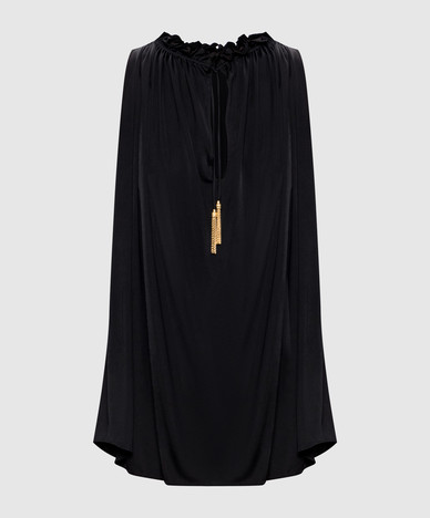 Black top with drape