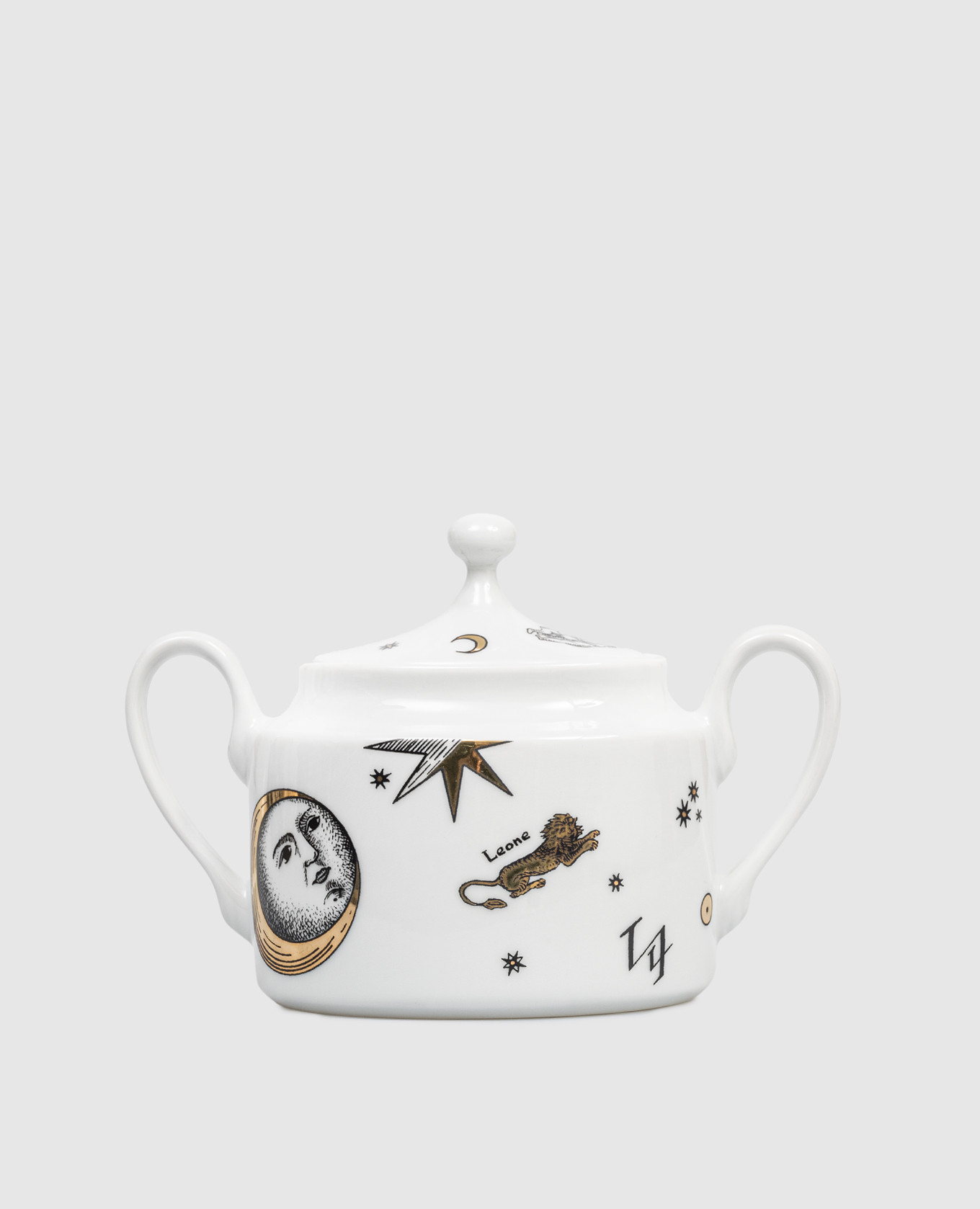 

White porcelain sugar bowl Astronomici Fornasetti